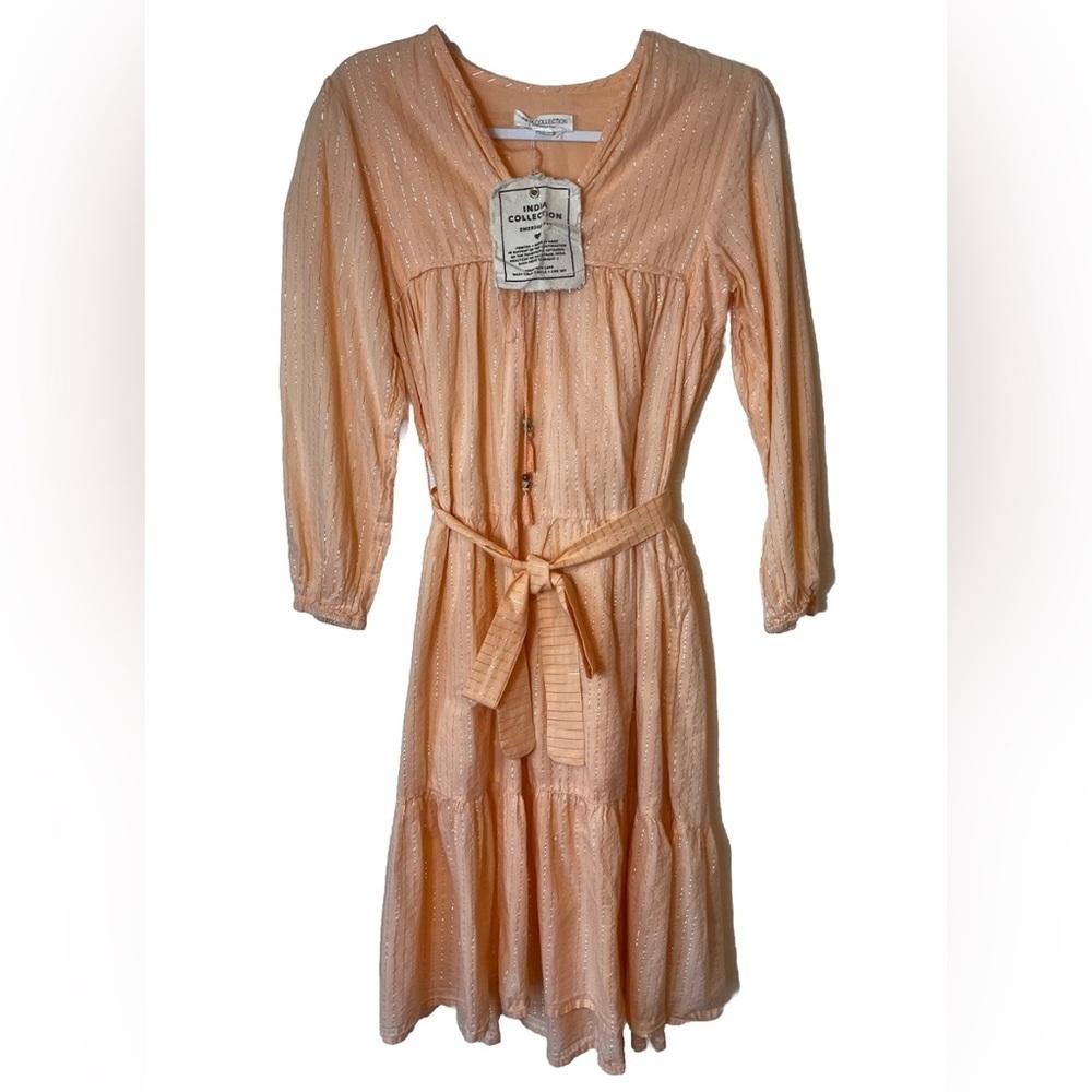 NWT Emerson Fry India Collection “Heirloom" midi dress in peach Size XS/S